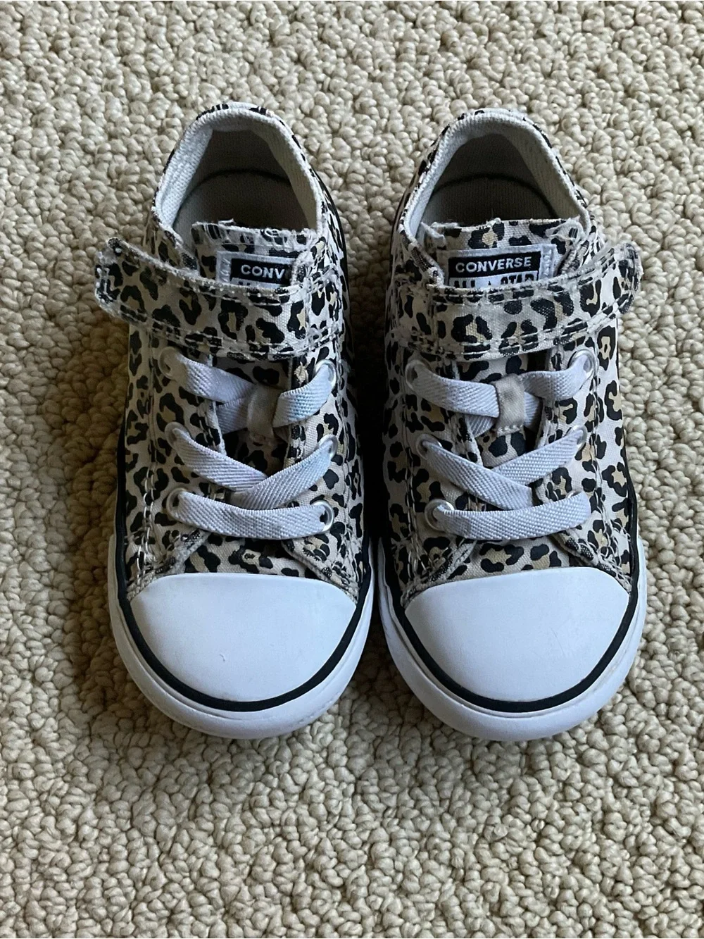 Converse Kid’s Leopard Print Canvas Sneakers - Size 8